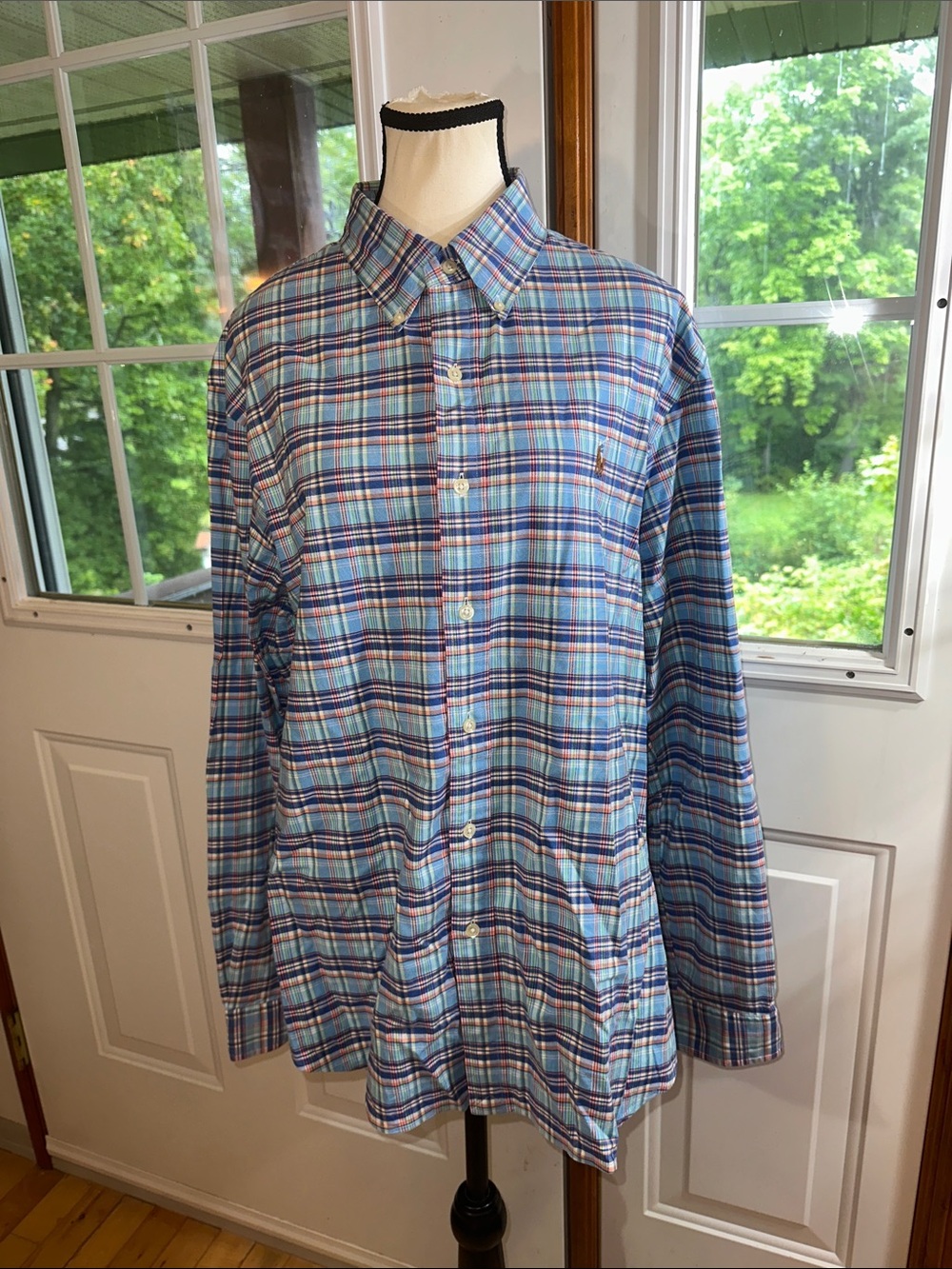 Ralph Lauren Blue Multi-Color Plaid Button-Down Shirt